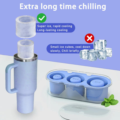 Hollow cylinder ice cubes from Noxetu melt slowly for better cooling.