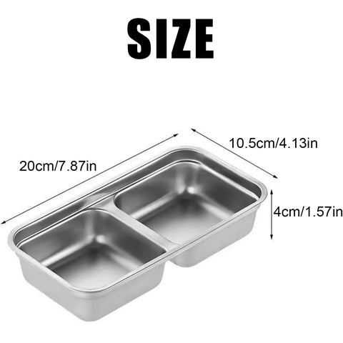 Noxozoqm double-compartment container keeps dips and fruits separate for healthy snacking.
