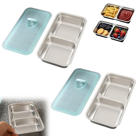 Noxozoqm grab go snack double-compartment front view keeps flavors separate for snacks on the go.