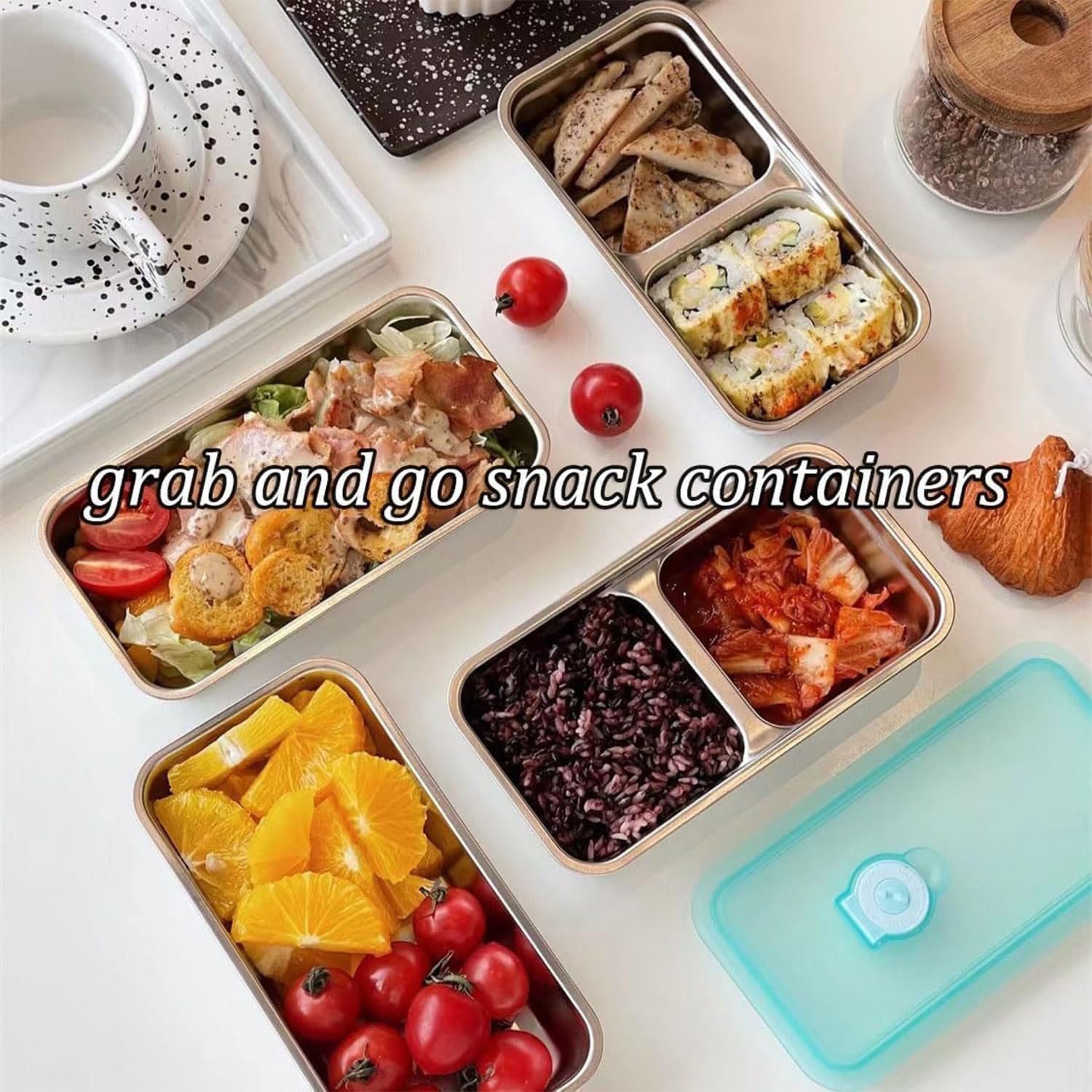 Noxozoqm stainless-steel snack box doubles as durable, reusable storage for lunches.