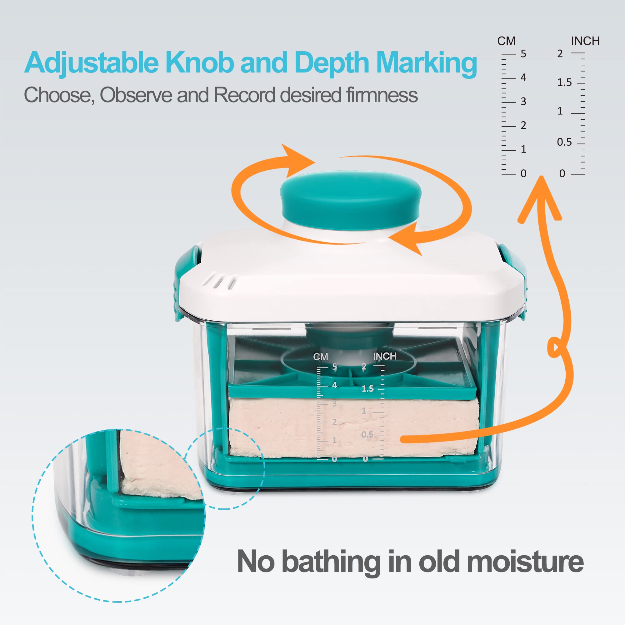 NOYA stainless steel spring delivers even pressure for uniform results.