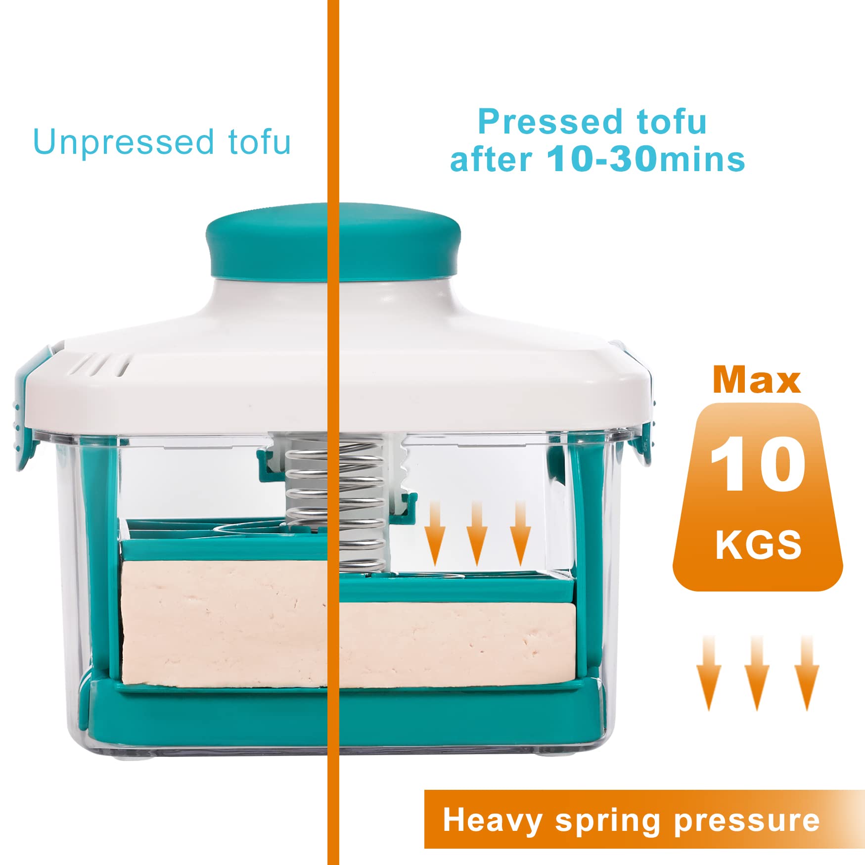 NOYA water catcher with depth marks helps track texture during draining.