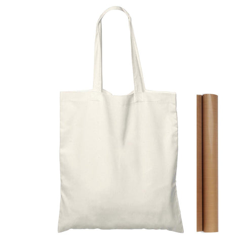NPBAG natural cotton tote with PTFE sheet, bulk printing ready.