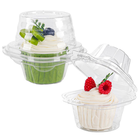 NPLUX 60-pack cupcake containers securely display cupcakes for gifting.