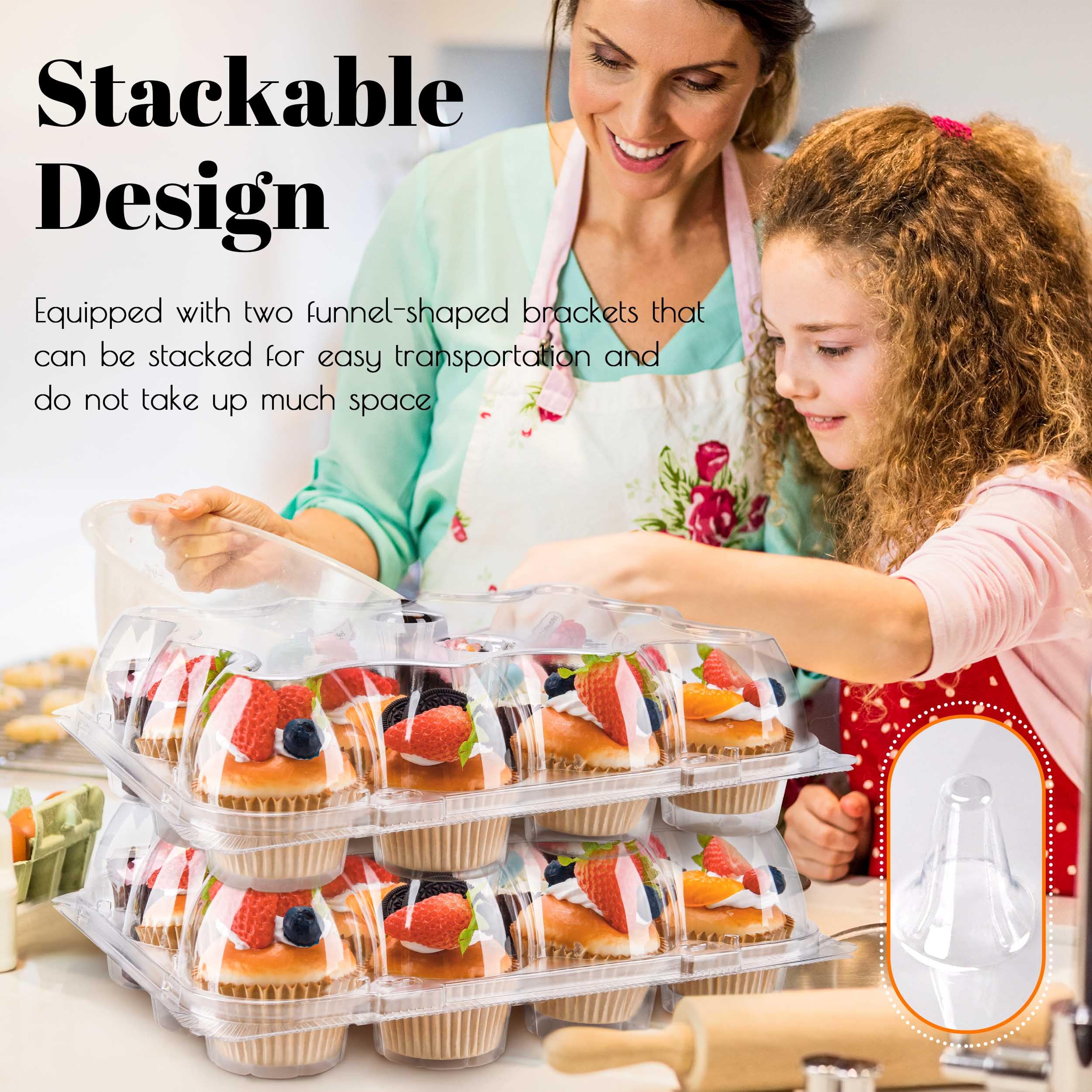 NPLUX cupcake box BPA-free material for safe, reusable storage