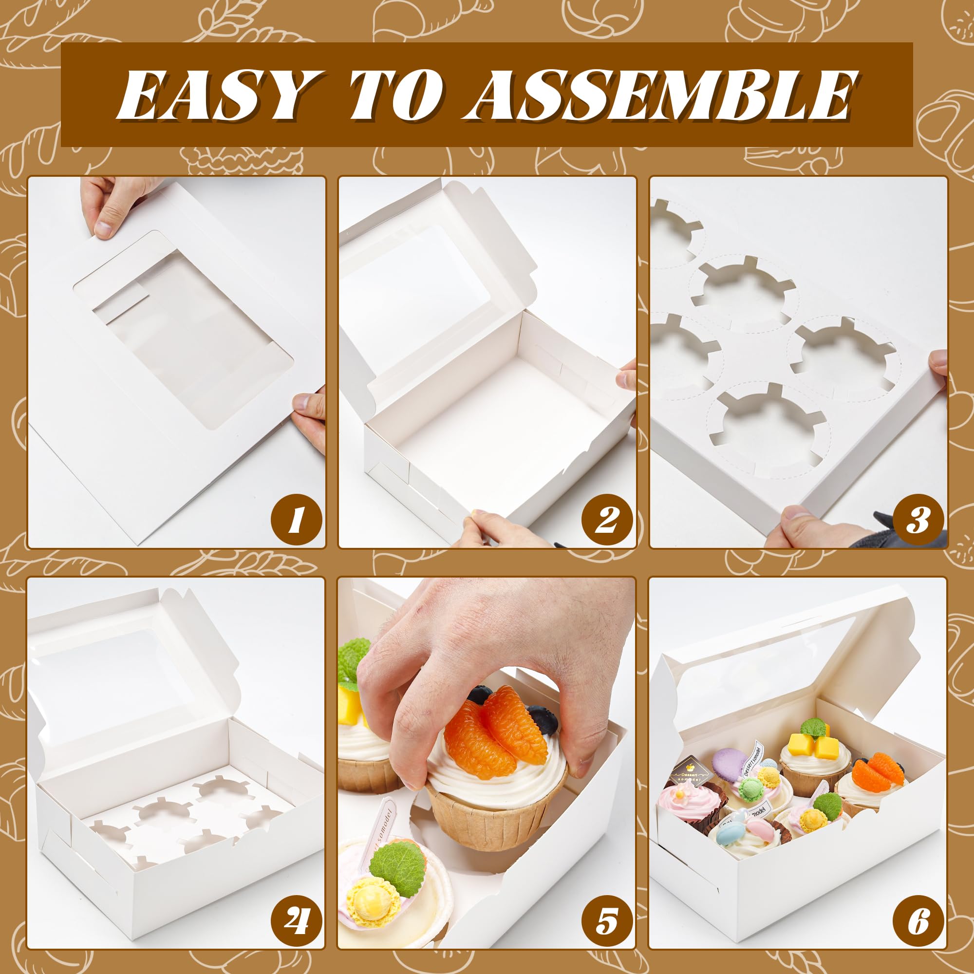NPLUX food-grade cardboard cupcake box ensures safe transport