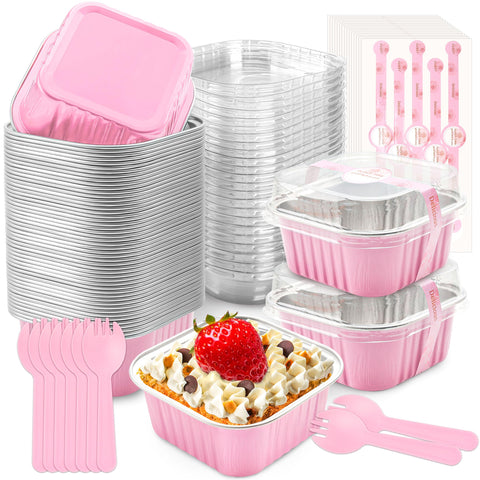 NPLUX pink mini cake pans front view for compact party servings