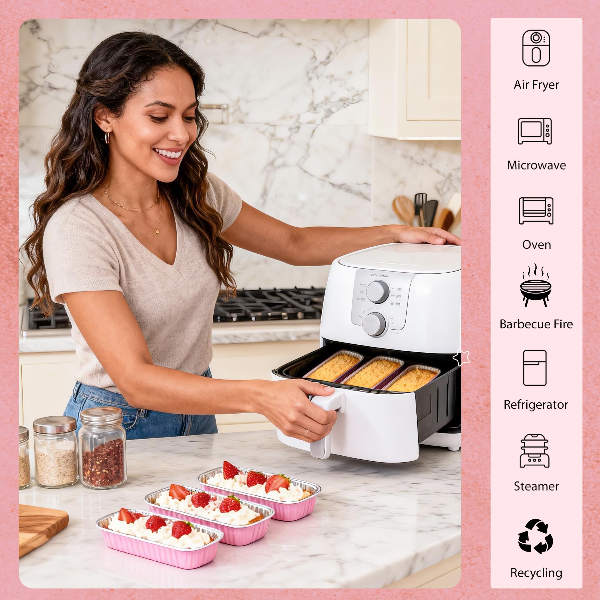 NPLUX lids snap securely onto pans for safe transport.