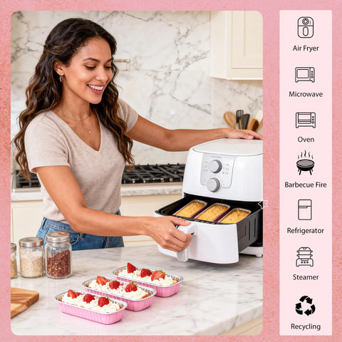 NPLUX lids snap securely onto pans for safe transport.