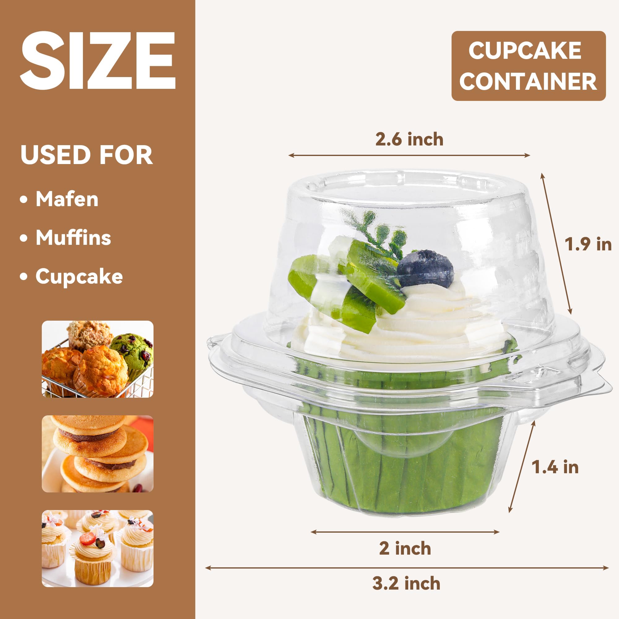 NPLUX stackable cupcake boxes with locking lids for easy transport.