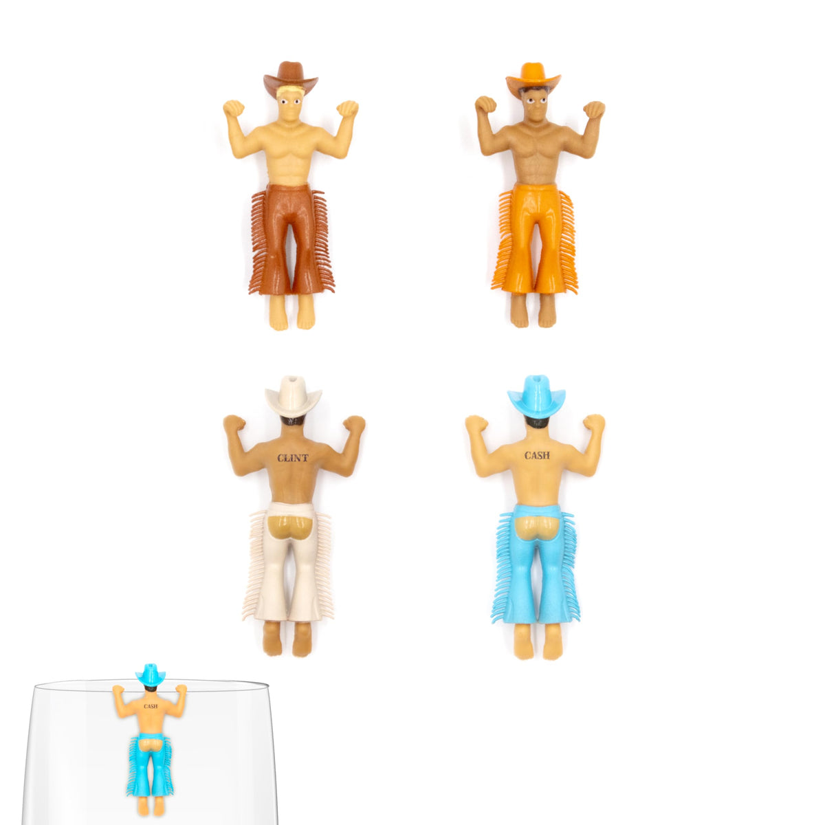 NPW Drinking Buddies Clint cowboy glass marker keeps drinks identifiable and adds playful flair.