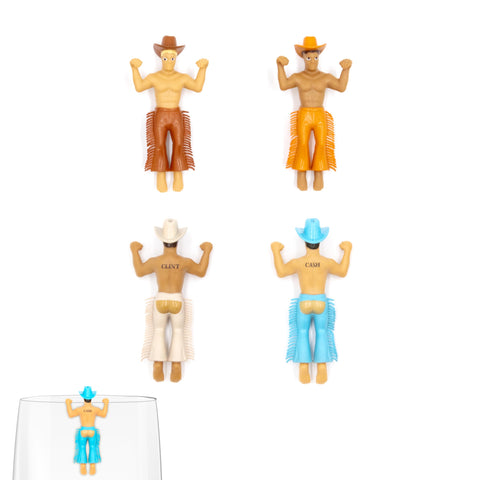 NPW Drinking Buddies Clint cowboy glass marker keeps drinks identifiable and adds playful flair.