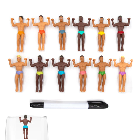 NPW Drinking Buddies Party Edition markers on a glass, helping guests identify their drinks.