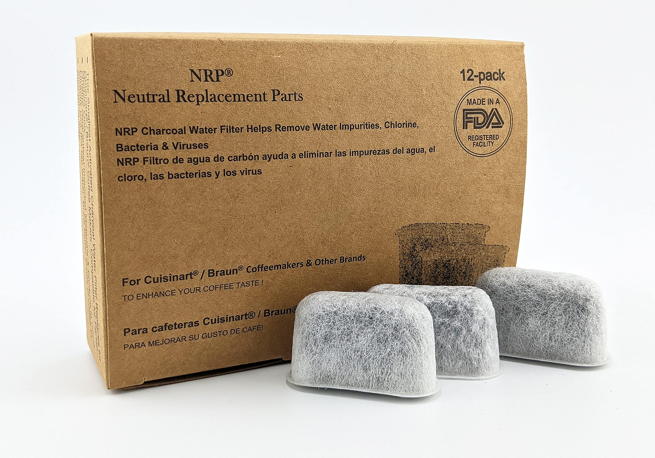 NRP BRSC004 charcoal filter for Braun BrewSense enhances aroma and clarity