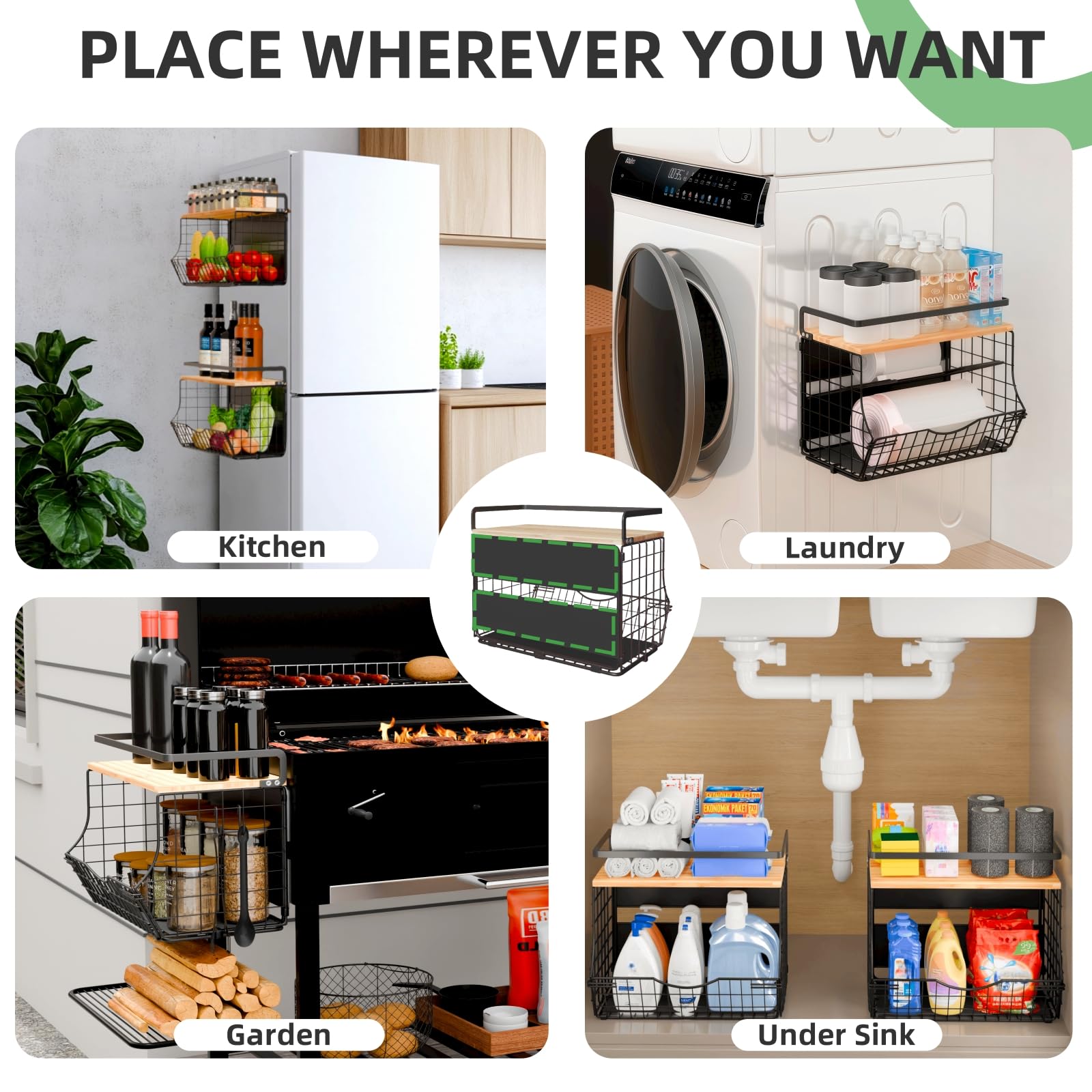NRSVIAN magnetic spice rack keeps jars within reach