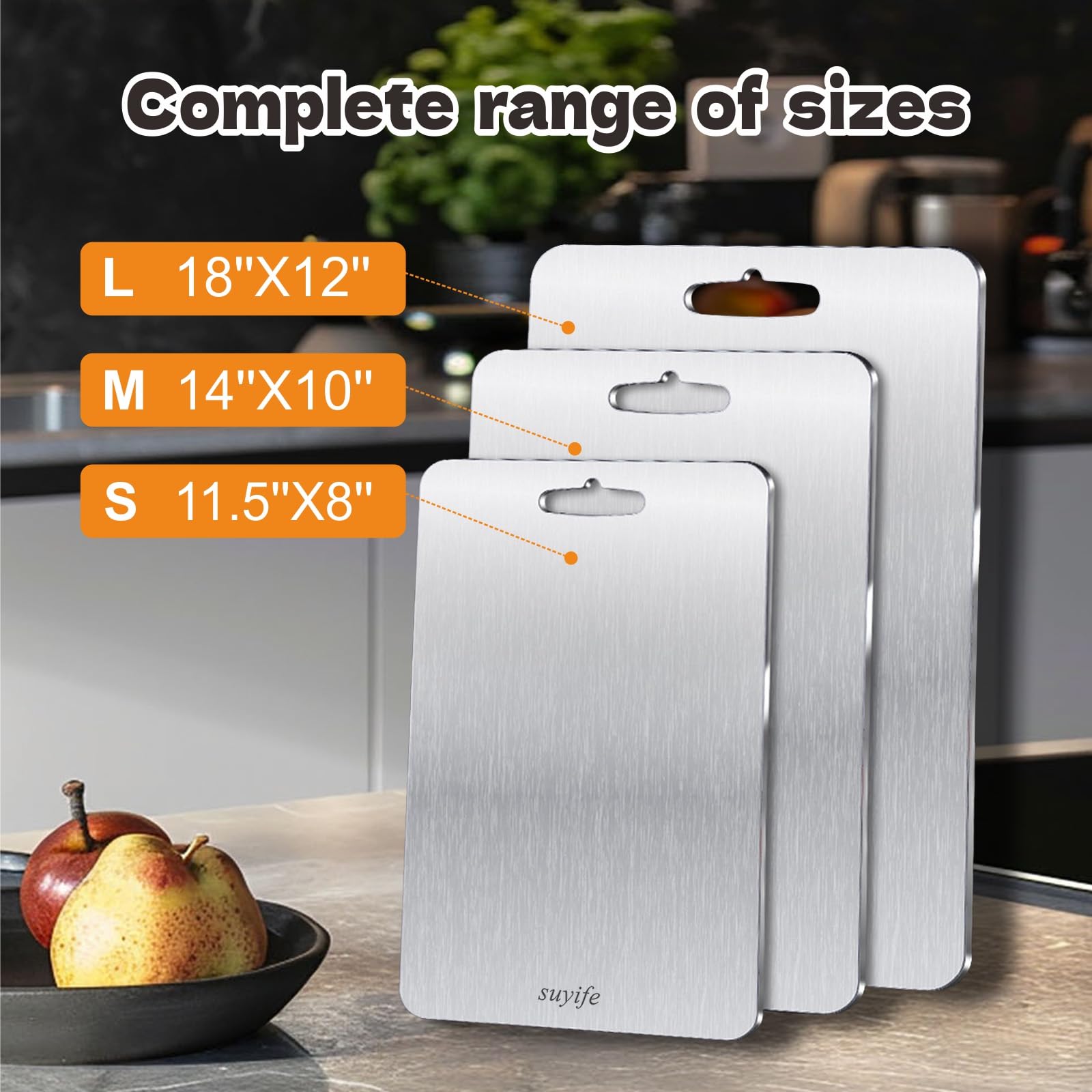 NSLLL titanium boards add a sleek, durable touch to any kitchen setup