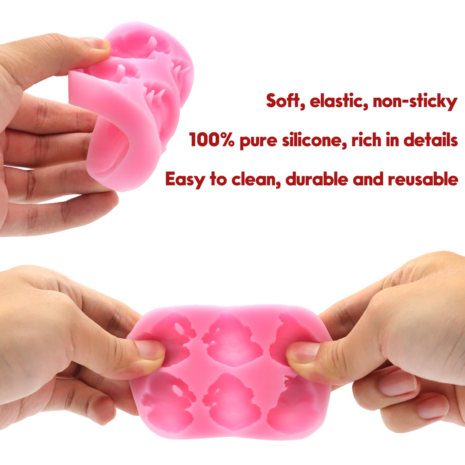 NSSHEL pink skull mold for chocolates, candies, and small cakes.