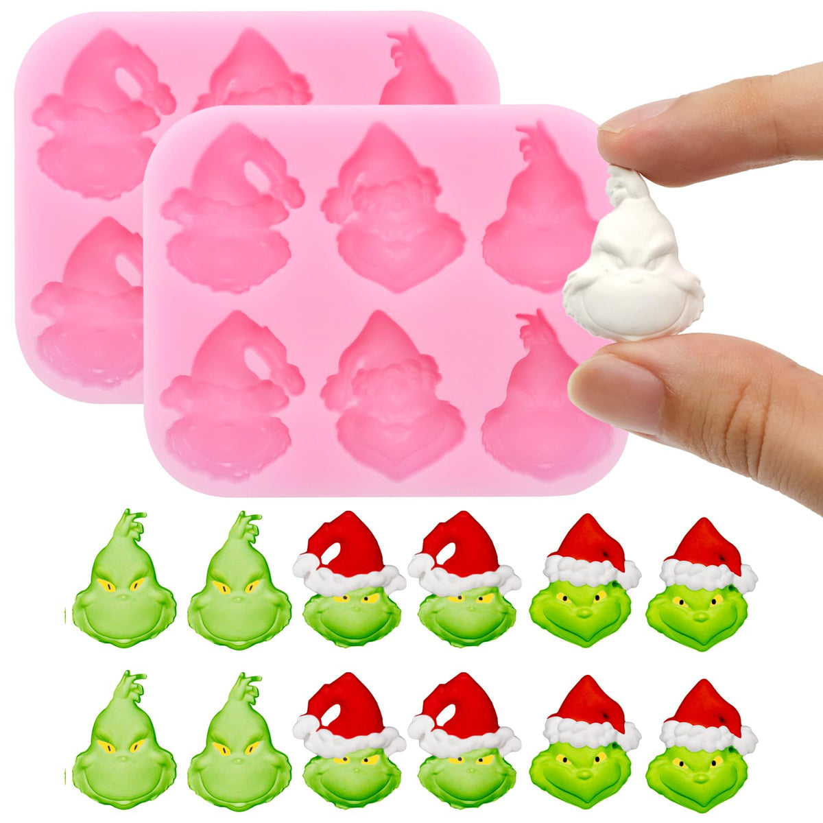 NSSHEL Christmas skull mold in pink for festive chocolates and treats.