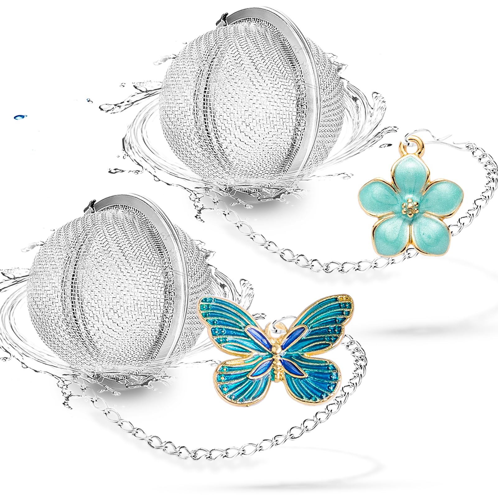 NSTaygate tea infuser with butterfly charm in use for a delicate brew