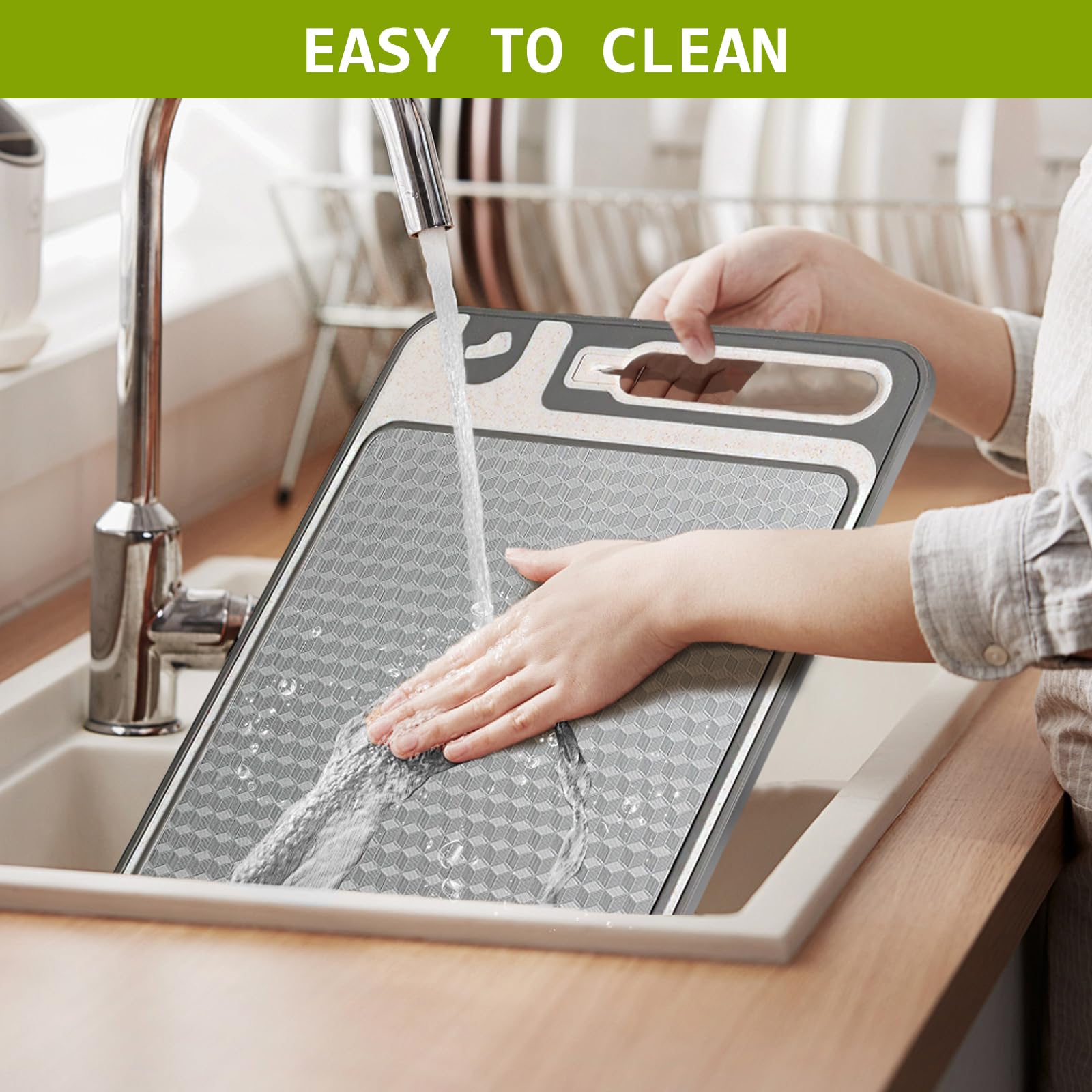 NTIERA built-in sharpening stone on the cutting board for edge maintenance.