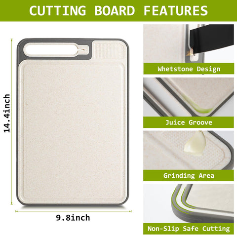 NTIERA juice groove on the cutting board channels liquids away from work area.