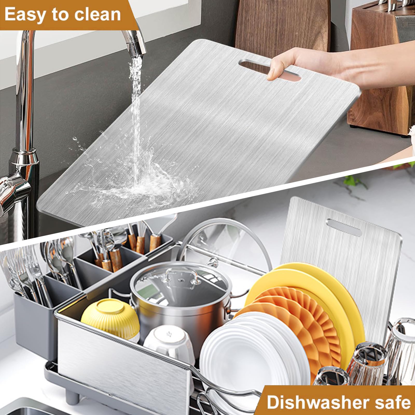 NTIERA cutting board size options shown for varied cooking needs.