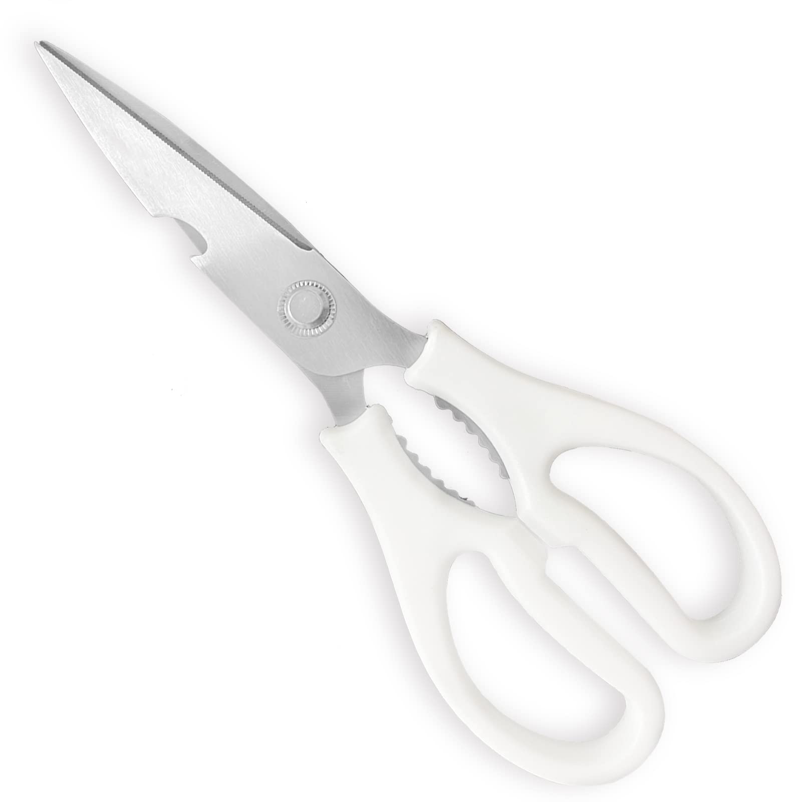 NTVKID kitchen shears close-up of ultra-sharp blade for precise cuts.