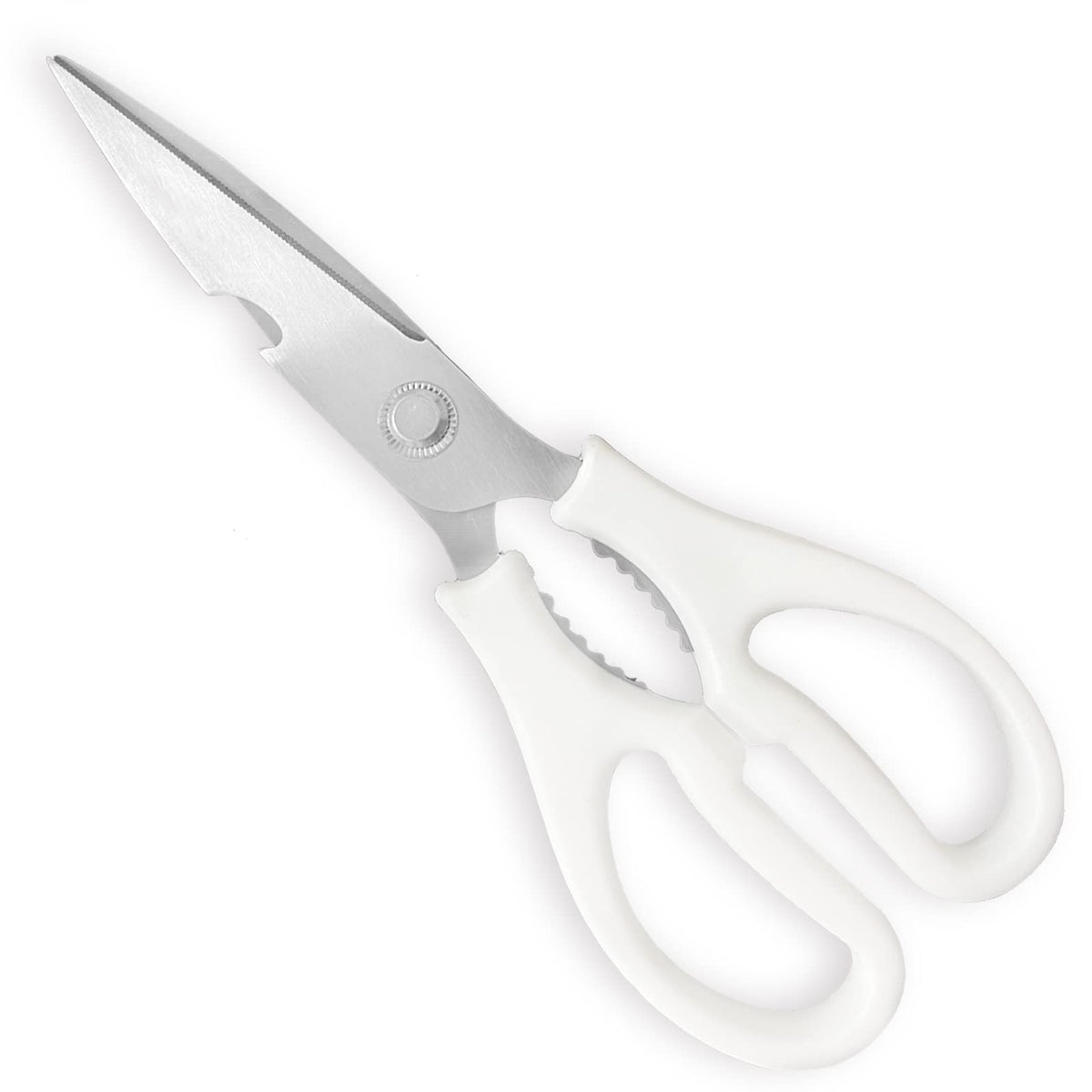 NTVKID kitchen shears close-up of ultra-sharp blade for precise cuts.