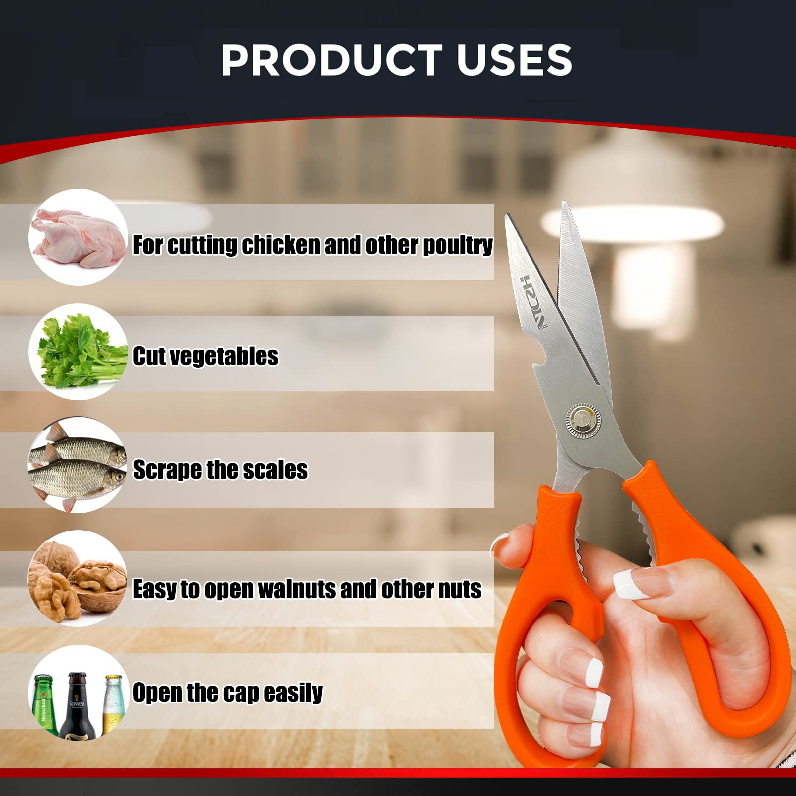 NTVKID kitchen shears dishwasher-safe for easy cleanup.