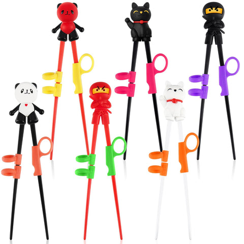 Nuanchu panda-style training chopsticks with silicone guides for learning grip