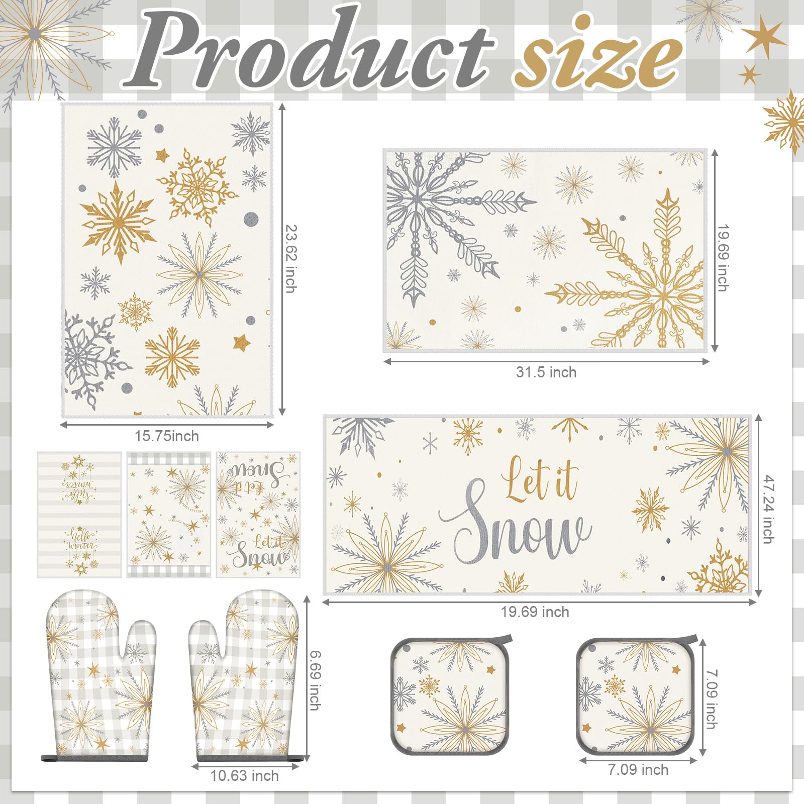 Nuanchu winter pot holders provide heat protection with cheerful snowflake designs