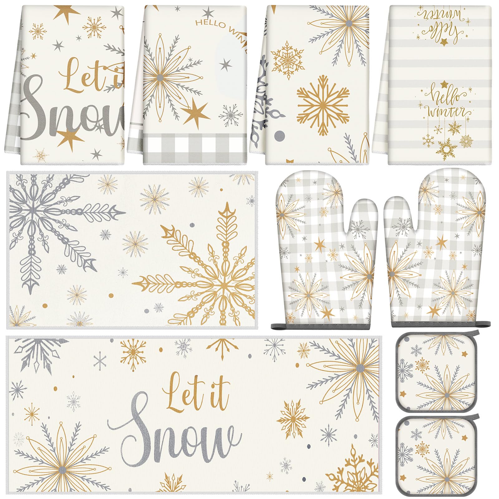 Nuanchu winter towels with festive pattern for stylish drying and bright kitchen vibes