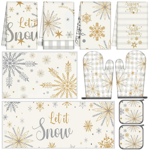 Nuanchu winter towels with festive pattern for stylish drying and bright kitchen vibes