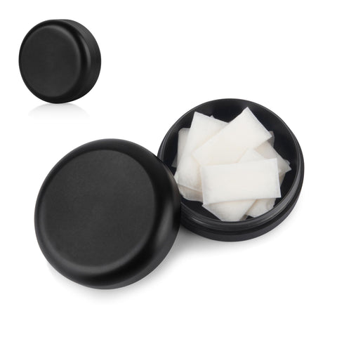 NuBonsey Zyn metal container closed, compact and discreet storage for on-the-go pouches.