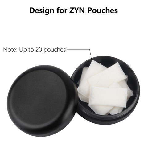 NuBonsey Zyn metal container open, ready to secure pouches with a tight seal.