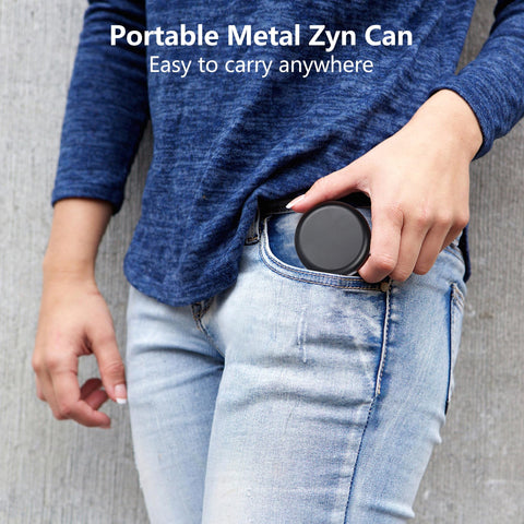 NuBonsey Zyn metal container fits slim pockets for discreet portability.