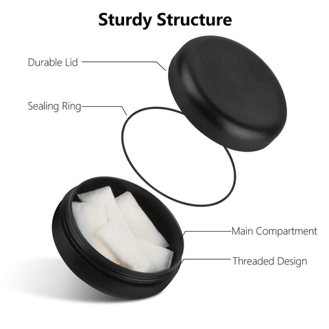 NuBonsey Zyn metal container for pouch storage, keeping contents organized and protected.