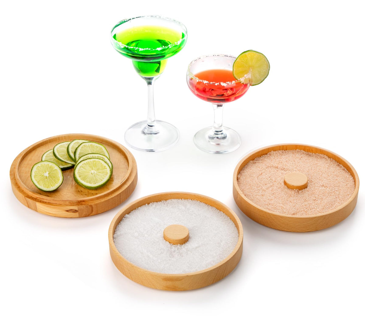Nucookery 3-Tier Wood Bar Rimmer top view, stackable for easy bar organization.