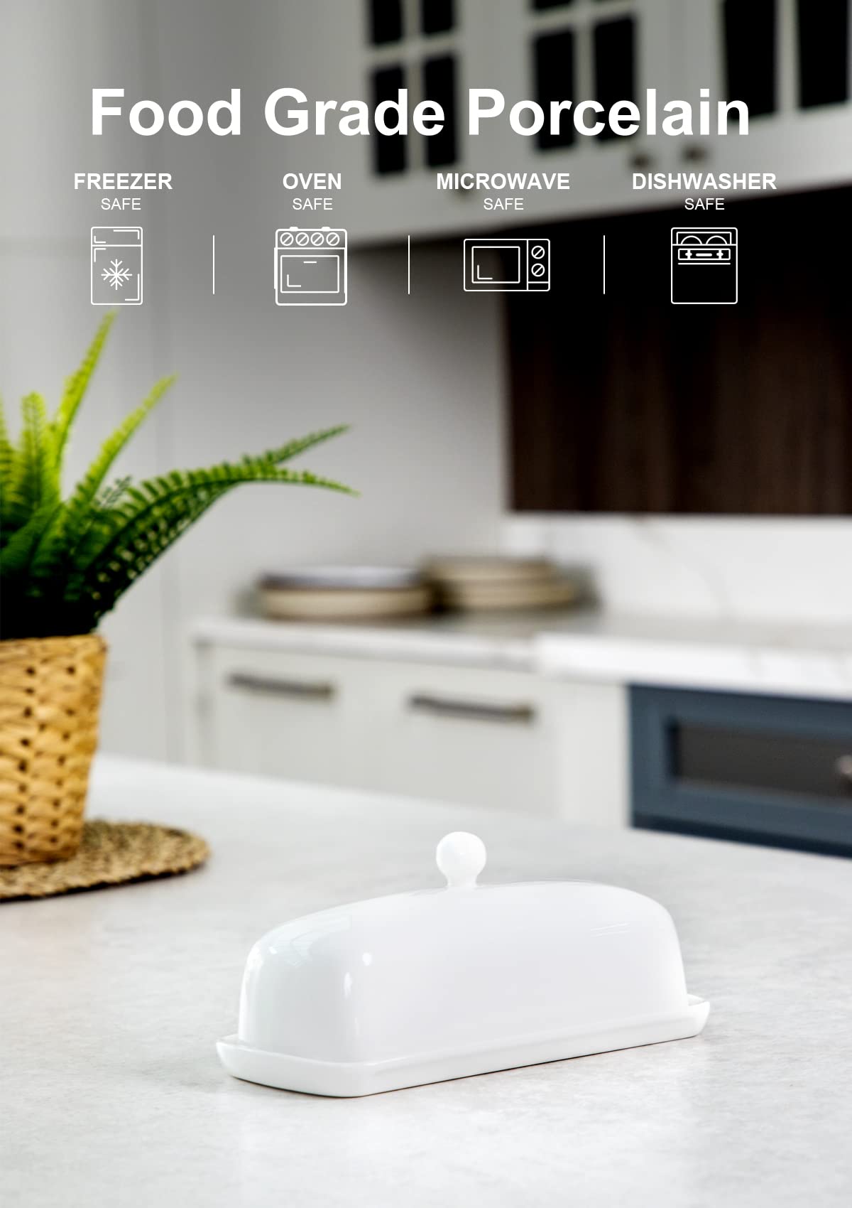 Nucookery butter dish countertop design adds timeless kitchen elegance