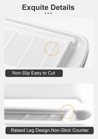 Nucookery butter dish extended feet protect countertops