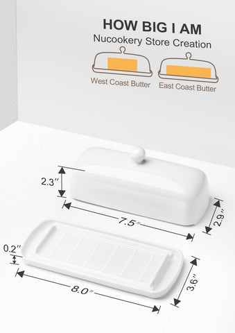 Nucookery butter dish raised non-slip strip keeps it steady