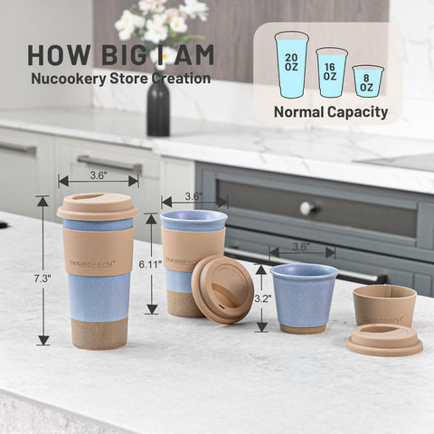 Nucookery ceramic travel mug 16oz ideal for on-the-go sipping