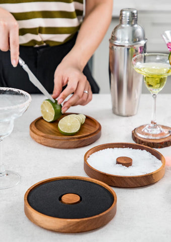 Nucookery Margarita and Bloody Mary rims in one versatile tool for home bars.
