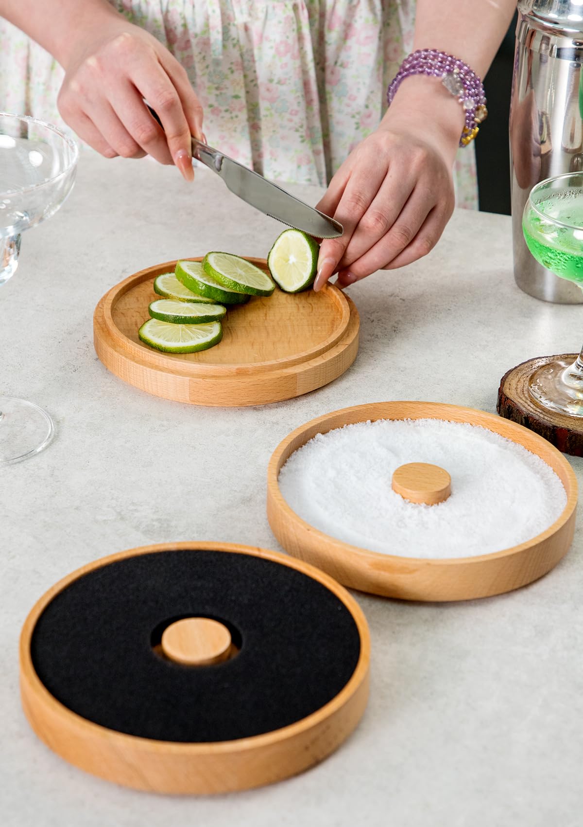 Nucookery Modular Rim Tray showing salt and sugar compartments.