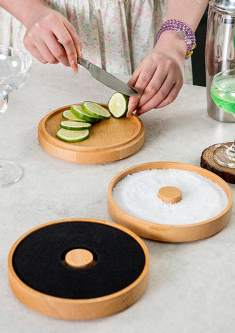 Nucookery Modular Rim Tray showing salt and sugar compartments.