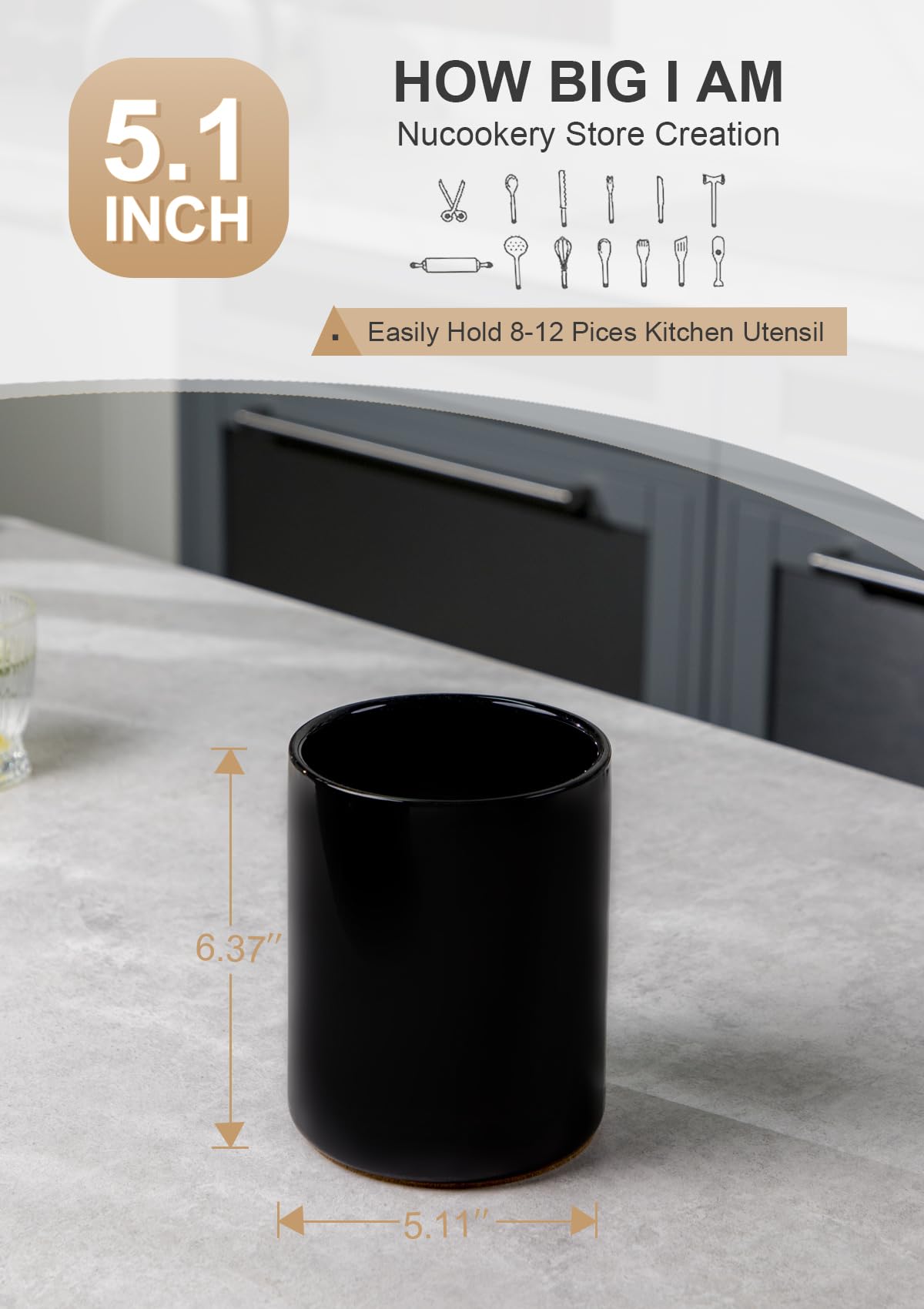 Nucookery cork bottom protects countertops from scratches and noise.