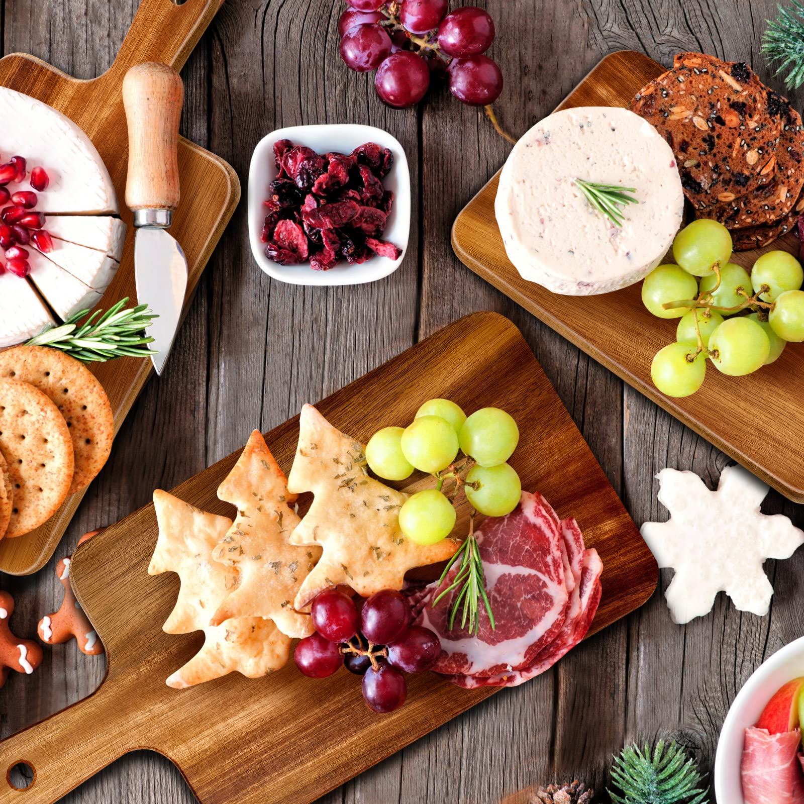 Nuenen acacia cutting board for fruit and vegetable prep and display.