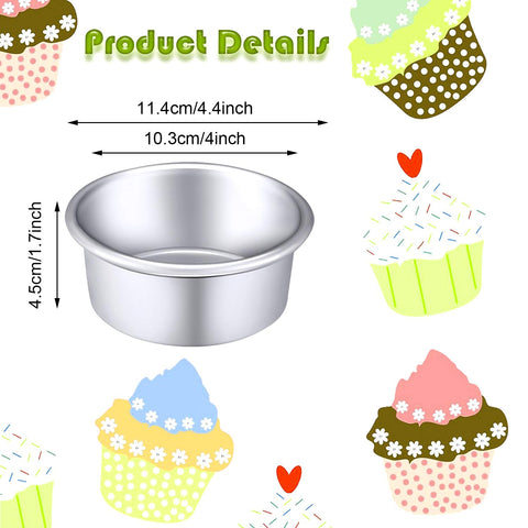 Nuenen aluminum round cake pans in 4 inch size for mini cakes