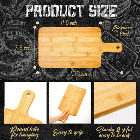 Nuenen bamboo cutting board with handle perfect for bread prep and serving