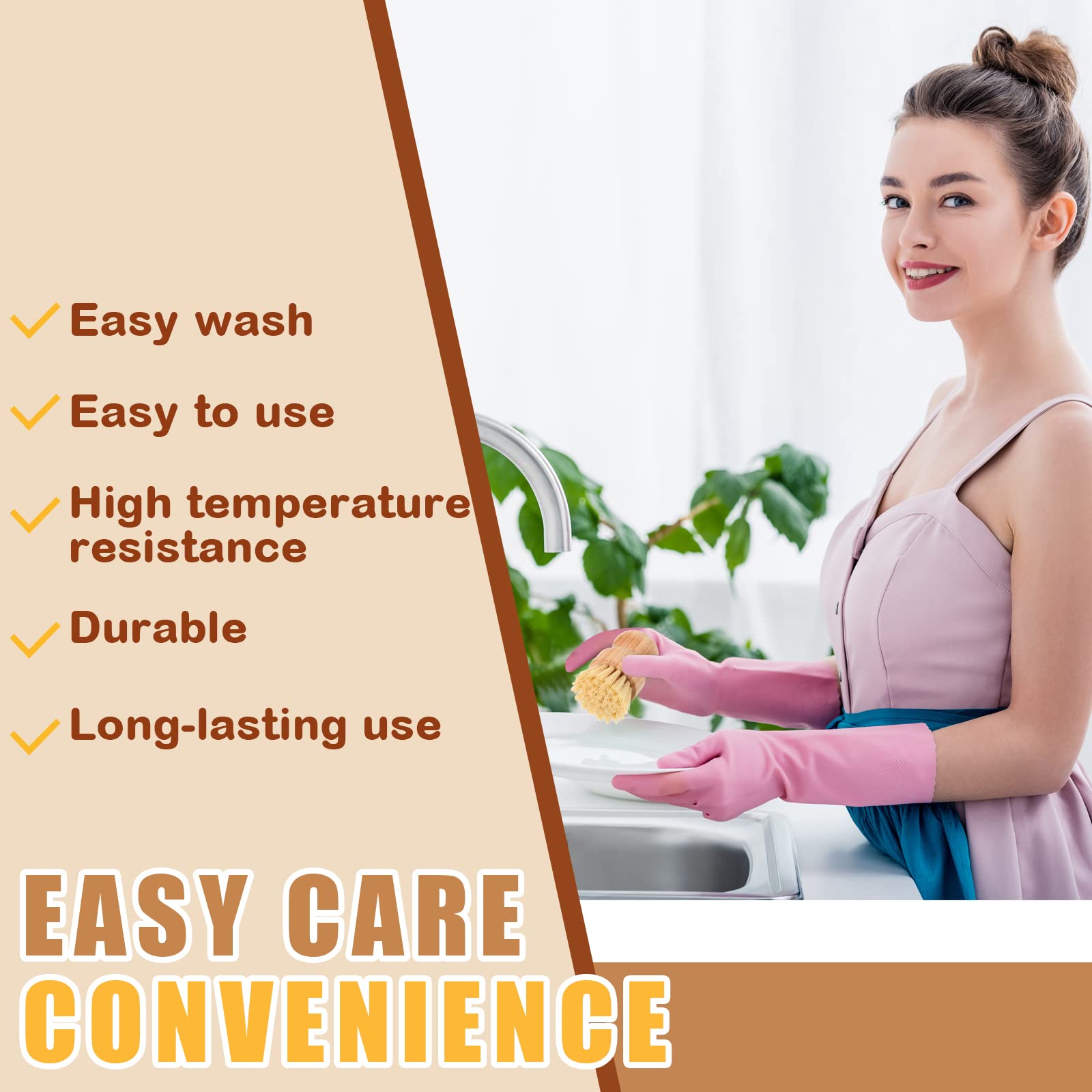 Nuenen natural bamboo scrub brushes store neatly in any kitchen